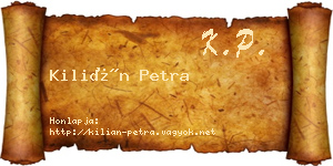 Kilián Petra névjegykártya